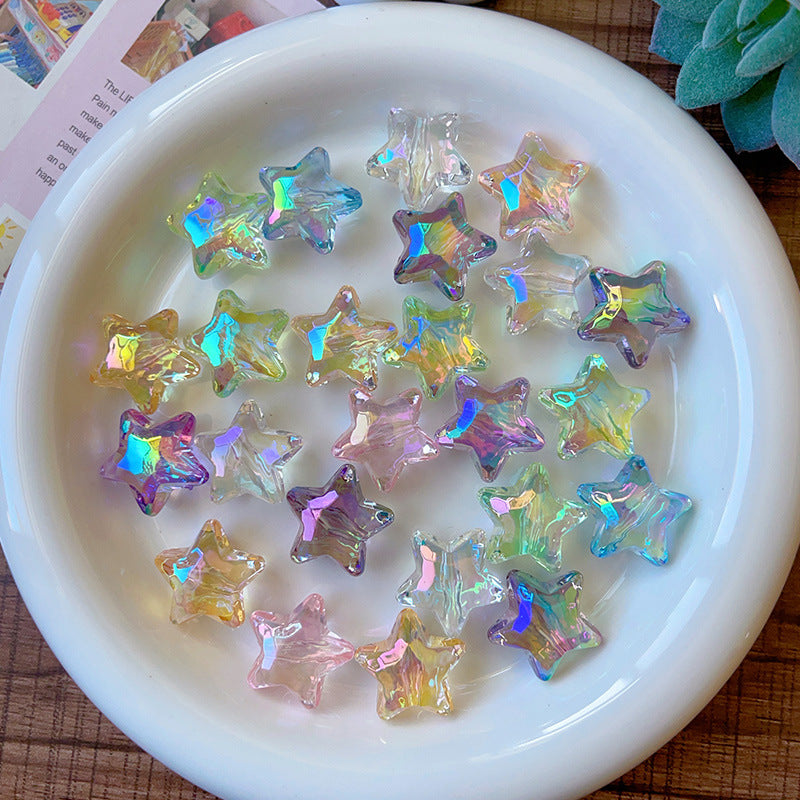 Wholesale 10pcs/pack Color-plated five-pointed star beads